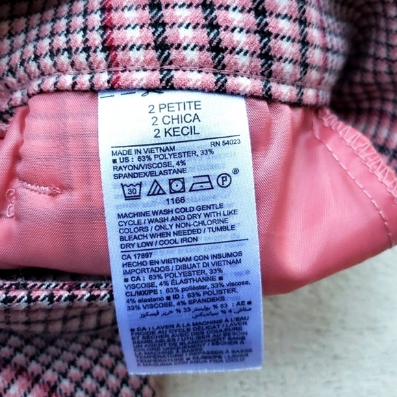 Old Navy Pink Plaid Pull On Pants 2P - Picture 6 of 8